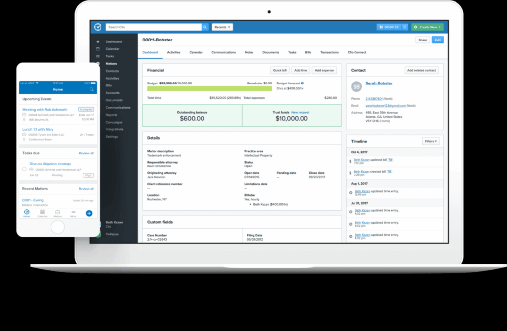 Law firm practice management software
